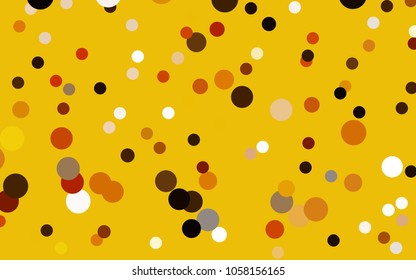 Dark Orange vector red pattern of geometric circles, shapes. Colorful mosaic banner. Geometric background with colored disks.