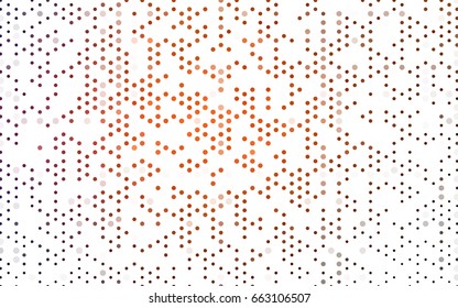 Dark Orange vector red pattern of geometric circles, shapes. Colorful mosaic banner. Geometric background with colored disks.