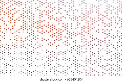 Dark Orange vector red pattern of geometric circles, shapes. Colorful mosaic banner. Geometric background with colored disks.