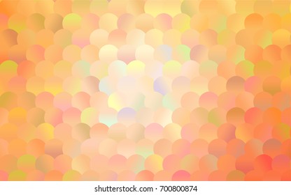 Dark Orange vector red pattern of geometric circles, shapes. Colorful mosaic banner. Geometric background with colored disks.