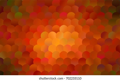Dark Orange vector red pattern of geometric circles, shapes. Colorful mosaic banner. Geometric background with colored disks.