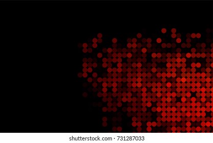 Dark Orange vector red pattern of geometric circles, shapes. Colorful mosaic banner. Geometric background with colored disks.