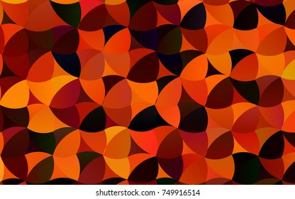 Dark Orange vector red pattern of geometric circles, shapes. Colorful mosaic banner. Geometric background with colored disks.