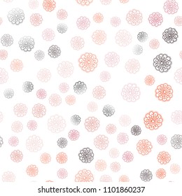 Dark Orange vector seamless abstract doodle wallpaper. An elegant bright illustration with flowers in Natural style. Completely new template for your business design.