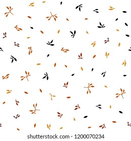 Dark Orange vector seamless abstract pattern with leaves. An elegant bright illustration with leaves in Natural style. Trendy design for wallpaper, fabric makers.