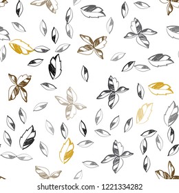 Dark Orange vector seamless abstract design with leaves. Blurred decorative design in Indian style with leaves. Design for textile, fabric, wallpapers.