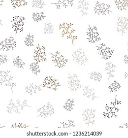 Dark Orange vector seamless abstract design with branches. Abstract illustration with leaves, branches in doodles style. Design for wallpaper, fabric makers.
