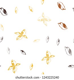 Dark Orange vector seamless abstract design with leaves. Creative illustration in blurred style with leaves. Pattern for trendy fabric, wallpapers.
