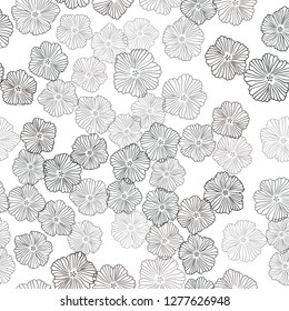 Dark Orange vector seamless abstract pattern with flowers. Colorful illustration in doodle style with flowers. Template for business cards, websites.