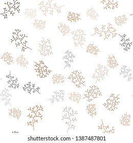 Dark Orange vector seamless abstract background with branches. Modern abstract illustration with leaves and branches. Design for wallpaper, fabric makers.