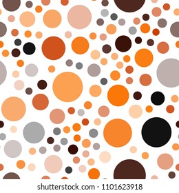Dark Orange vector seamless backdrop with dots. Modern abstract illustration with colorful water drops. Pattern can be used for ads, leaflets.