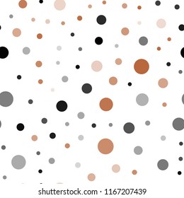 Dark Orange vector seamless backdrop with dots. Blurred decorative design in abstract style with bubbles. Pattern for design of fabric, wallpapers.