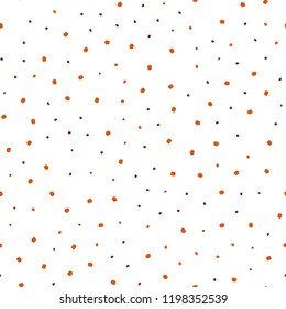 Dark Orange vector seamless backdrop with dots. Blurred decorative design in abstract style with bubbles. Pattern for trendy fabric, wallpapers.