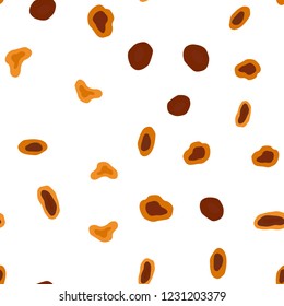 Dark Orange vector seamless backdrop with dots. Illustration with set of shining colorful abstract circles. Template for business cards, websites.