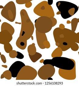 Dark Orange vector seamless backdrop with dots. Abstract illustration with colored bubbles in nature style. Design for textile, fabric, wallpapers.