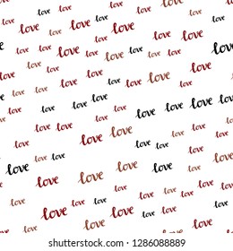 Dark Orange vector seamless backdrop with phrase LOVE YOU. Phrase LOVE YOU with colorful gradient in abstract style. Design for wallpaper, fabric makers.