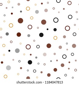 Dark Orange vector seamless background with bubbles. Modern abstract illustration with colorful water drops. Template for business cards, websites.