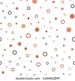 Dark Orange vector seamless background with bubbles. Glitter abstract illustration with blurred drops of rain. Pattern for design of window blinds, curtains.