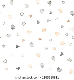 Dark Orange vector seamless background with hearts. Illustration with hearts in love concept for valentine's day. Pattern for marriage gifts, congratulations.