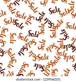 Dark Orange vector seamless background with 70, 90 % signs of sales. Illustration with signs of sales on abstract template. Backdrop for mega promotions, discounts.