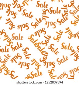 Dark Orange vector seamless background with 70, 90 % signs of sales. Shining colorful illustration with isolated selling prices. Template for season sales, shopping ads.