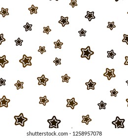 Dark Orange vector seamless background with colored stars. Blurred decorative design in simple style with stars. Design for wallpaper, fabric makers.