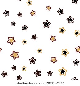 Dark Orange vector seamless background with colored stars. Modern geometrical abstract illustration with stars. Template for business cards, websites.