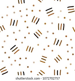 Dark Orange vector seamless cover with abstract shapes. Illustration with repetition of lines on white background. Trendy design for wallpaper, fabric makers.