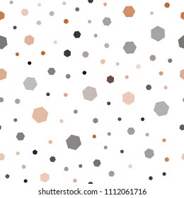 Dark Orange vector seamless cover with set of hexagons. Glitter abstract illustration in hexagonal style. Pattern for texture of wallpapers.