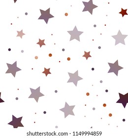 Dark Orange vector seamless cover with small and big stars. Blurred decorative design in simple style with stars. Best design for your ad, poster, banner.