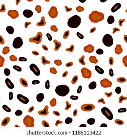 Dark Orange vector seamless cover with spots. Blurred bubbles on abstract background with colorful gradient. Design for textile, fabric, wallpapers.
