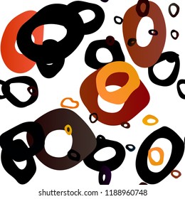 Dark Orange vector seamless cover with circles. Blurred decorative design in abstract style with bubbles. Pattern for design of fabric, wallpapers.