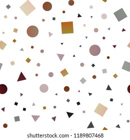 Dark Orange vector seamless cover in polygonal style with circles. Abstract gradient illustration with circles, triangles, cubes. Pattern for design of fabric, wallpapers.