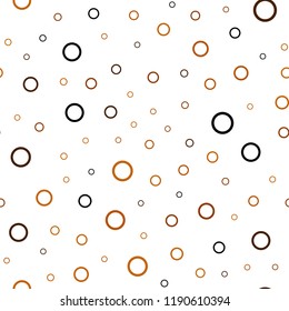 Dark Orange vector seamless cover with spots. Beautiful colored illustration with blurred circles in nature style. Beautiful design for your business advert.
