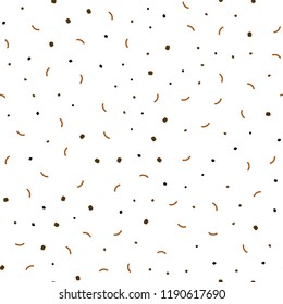 Dark Orange vector seamless cover with spots, lines. Abstract illustration with colorful discs and triangles. Pattern for design of window blinds, curtains.