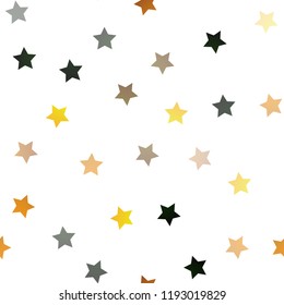 Dark Orange vector seamless cover with small and big stars. Blurred decorative design in simple style with stars. The pattern can be used for new year ad, booklets.