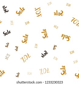 Dark Orange vector seamless cover with symbols of 70 % sales. Colorful set of  percentage signs in simple style. Design for business ads, commercials.