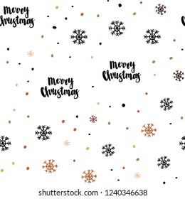 Dark Orange vector seamless cover with beautiful snowflakes. Colorful snowflakes with gradient on abstract background. Pattern for design of fabric, wallpapers.