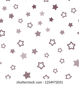 Dark Orange vector seamless cover with small and big stars. Shining colored illustration with stars. Pattern for trendy fabric, wallpapers.