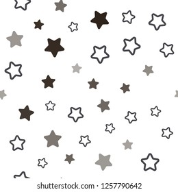 Dark Orange vector seamless cover with small and big stars. Modern geometrical abstract illustration with stars. Texture for window blinds, curtains.