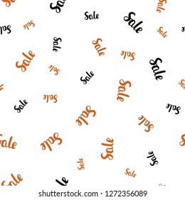 Dark Orange vector seamless cover with symbols of sales. Abstract illustration with colorful gradient symbols of sales. Backdrop for ads, leaflets of Black Friday.