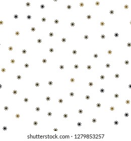 Dark Orange vector seamless cover with beautiful snowflakes. Modern geometrical abstract illustration with snowflakes. Pattern for trendy fabric, wallpapers.