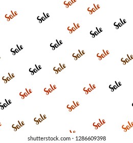 Dark Orange vector seamless cover with symbols of sales. Colorful set of  percentage signs in simple style. Backdrop for ads, leaflets of Black Friday.