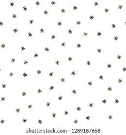 Dark Orange vector seamless cover with beautiful snowflakes. Shining colorful illustration with snow in christmas style. Texture for window blinds, curtains.