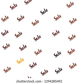 Dark Orange vector seamless cover with symbols of sales. Colorful set of  percentage signs in simple style. Pattern for ads, posters, banners of sales.