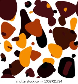 Dark Orange vector seamless cover with spots. Illustration with set of shining colorful abstract circles. Template for business cards, websites.