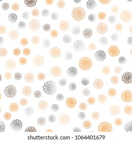 Dark Orange vector seamless doodle bright layout. Colorful illustration in doodle style with flowers. Brand-new style for your business design.