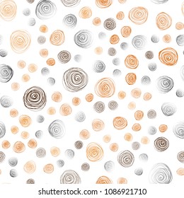 Dark Orange vector seamless doodle bright pattern. Sketchy doodles with flowers on blurred background. Template for backgrounds of cell phones.