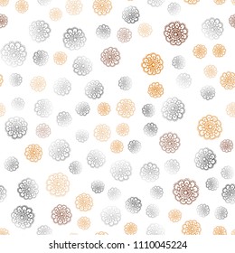 Dark Orange vector seamless doodle blurred background. An elegant bright illustration with flowers in Natural style. The best blurred design for your business.