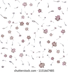 Dark Orange vector seamless doodle background. Brand new colored illustration with leaves. Pattern for brand book.